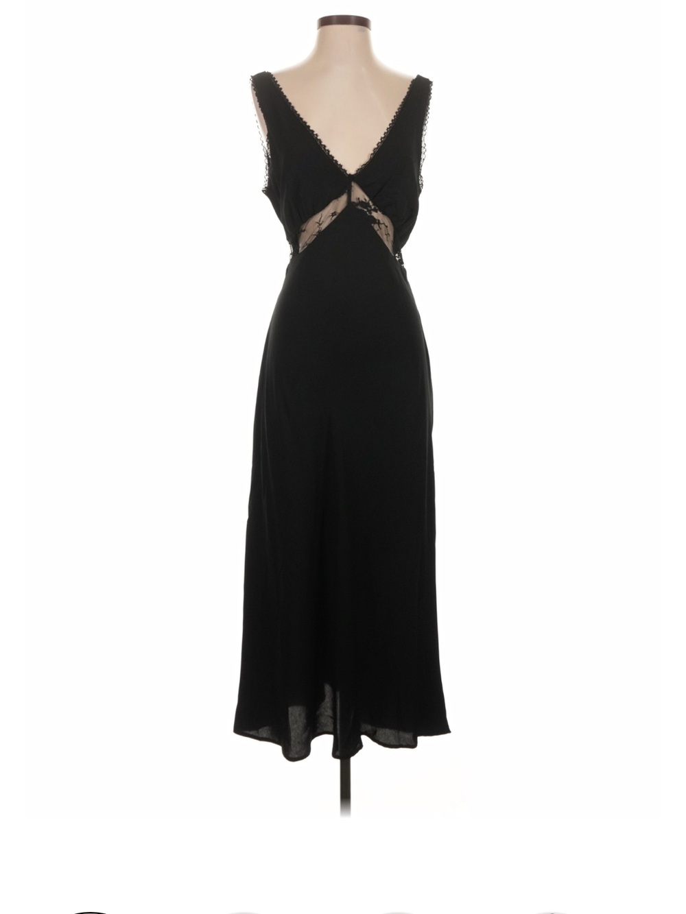 wild fable Black Maxi Dress with Lace Insets